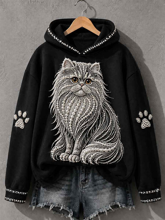 Women's  Persian Cat Print Cat Lovers Casual Hoodie
