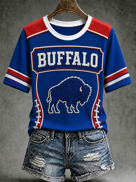 Women's Football Lover Buffalo Print Casual Cardigan gracestitchs
