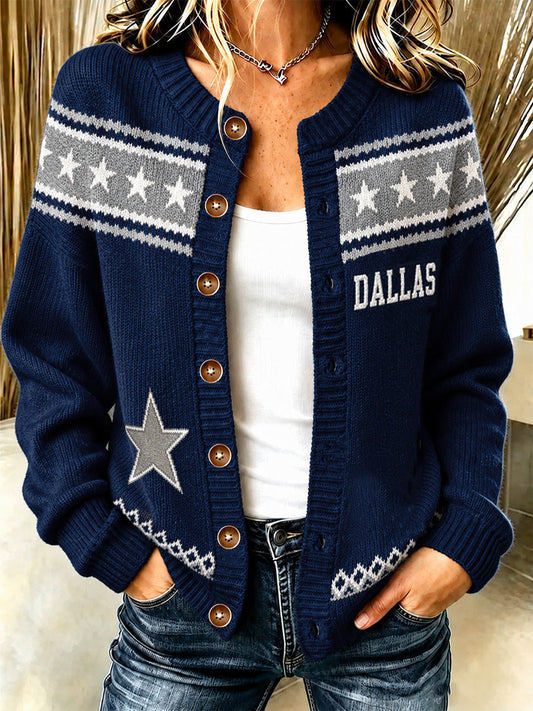 Women's Football Gameday Gift For Football Fans Casual Cardigan gracestitchs