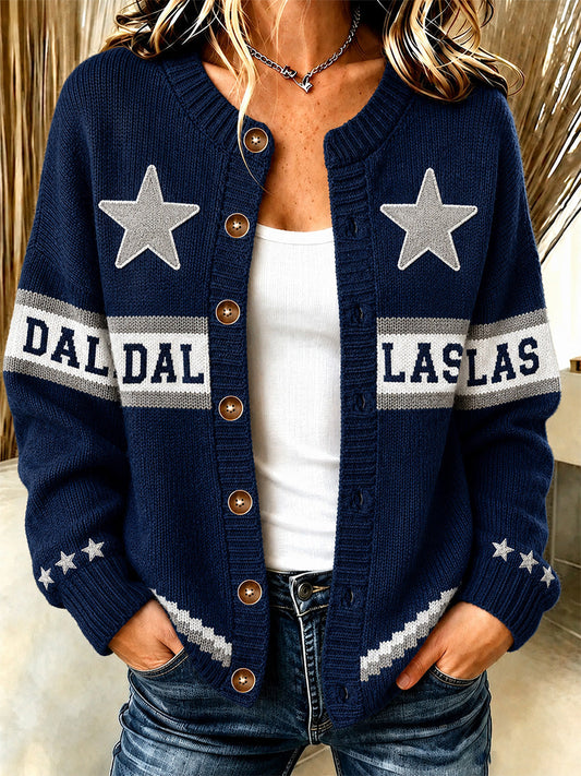 Women's Football Gameday Gift For Football Fans Casual Cardigan gracestitchs