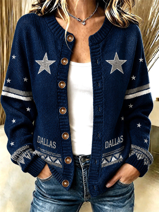 Women's Football Gameday Gift For Football Fans Casual Cardigan gracestitchs