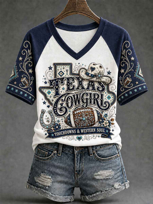 Women's Game Day Football Printed Casual T-Shirt