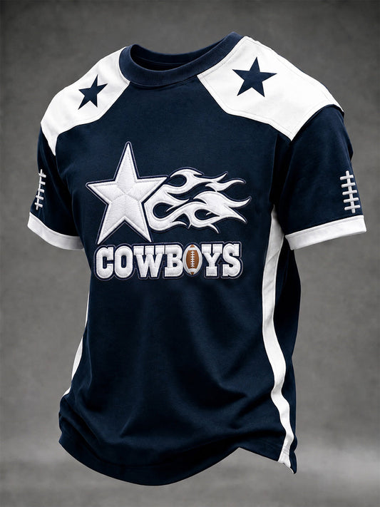 Men's Football Lover Buffalo Print Casual Tee gracestitchs