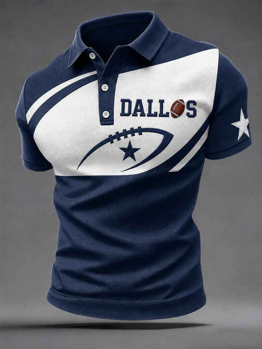 Men's Football Lover Buffalo Print Casual Polo