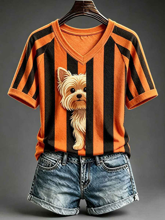 Women's Schnauzer Felt Art T-Shirt