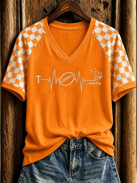 Women's Tennessee Football Game Day Casual Printed T-shirt gracestitchs