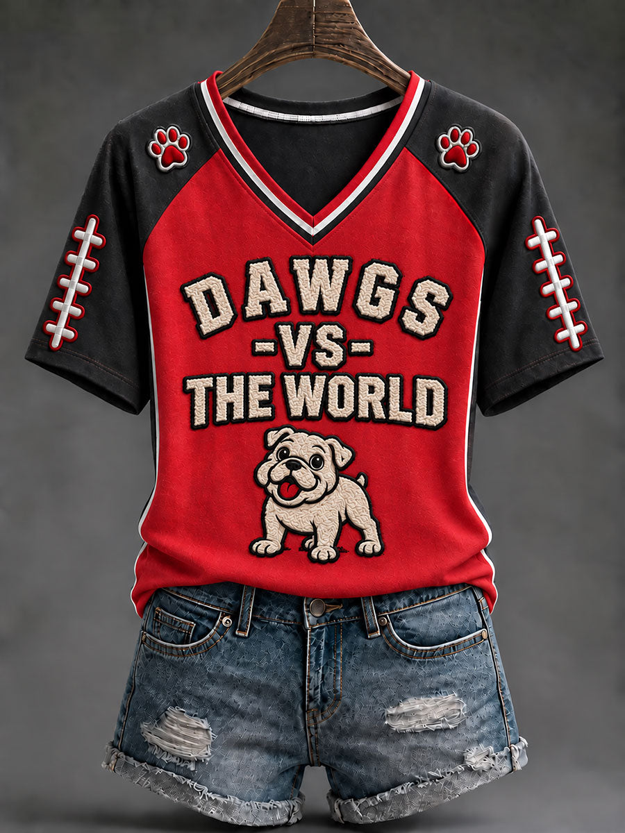 Women's Game Day Football Printed Casual T-Shirt gracestitchs