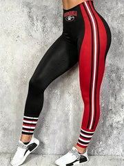 Women's Game Day Football Printed Casual Leggings gracestitchs