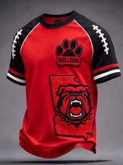 Men's Game Day Football Print Casual T-Shirt gracestitchs
