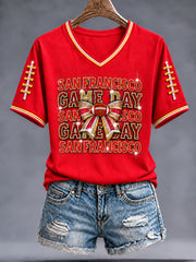 Women's Football Gameday Gift For Football Fans Short Sleeve T-shirt gracestitchs