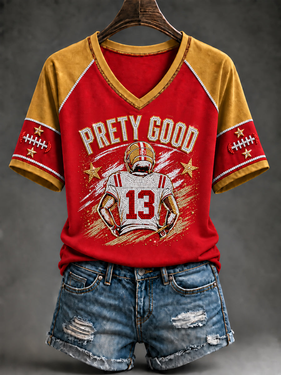 Women's Football Gameday Gift For Football Fans Short Sleeve T-shirt gracestitchs