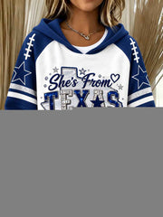Women's Football Gameday Gift For Football Fans Casual Long Sleeve Shirt