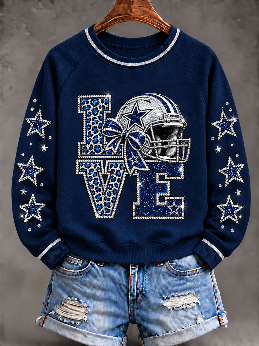Women's Cowboys Game Day Raglan SleeveSweatshirt gracestitchs