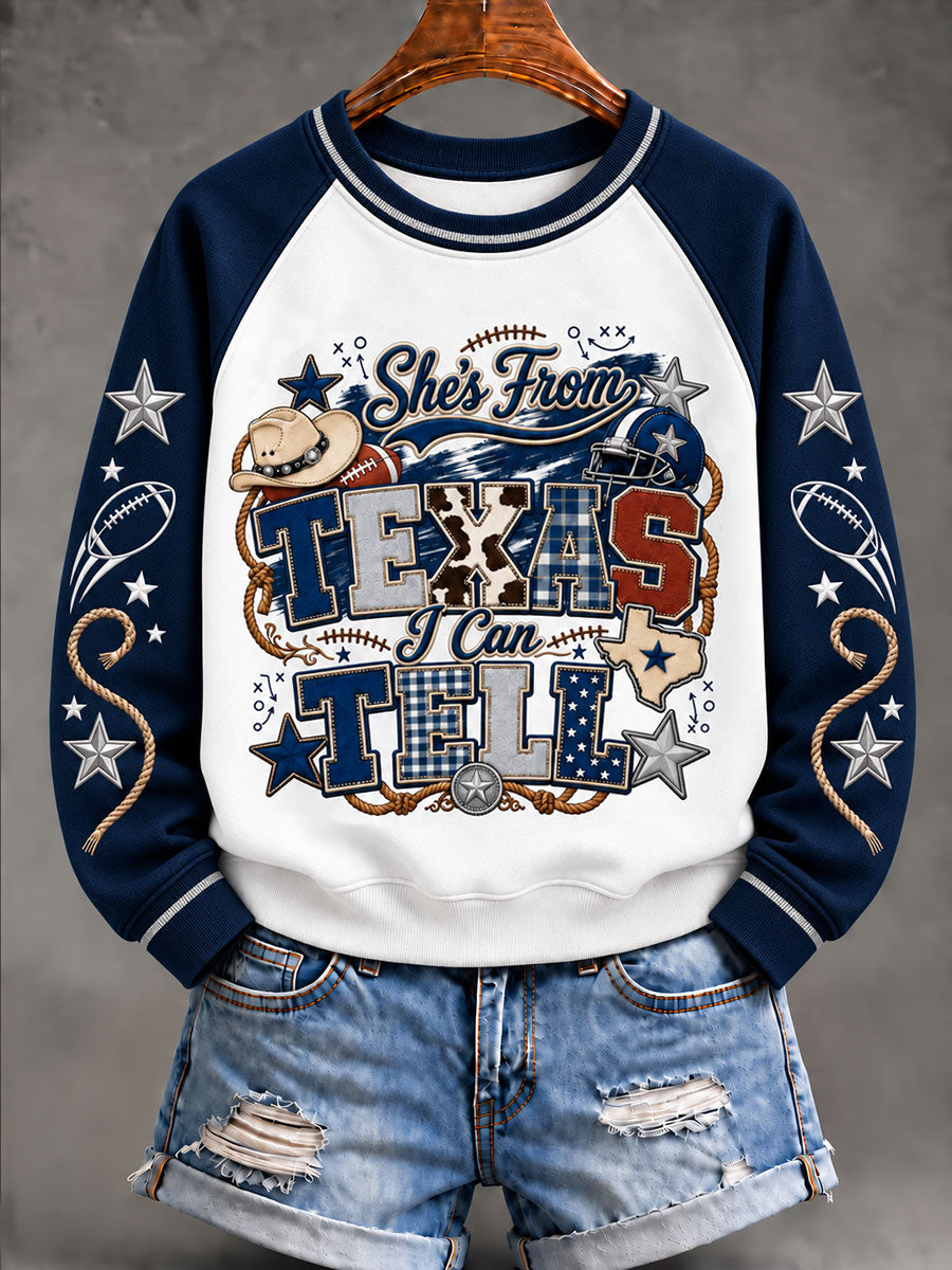 Women's Cowboys Game Day Raglan SleeveSweatshirt gracestitchs