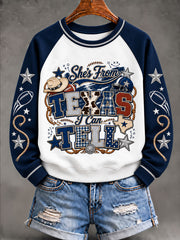 Women's Cowboys Game Day Raglan SleeveSweatshirt gracestitchs