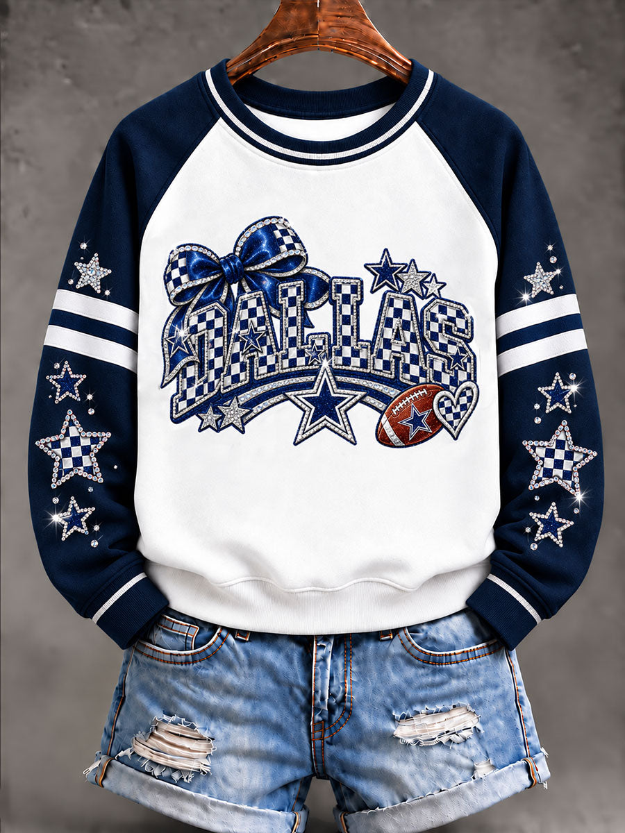 Women's Cowboys Game Day Raglan SleeveSweatshirt gracestitchs