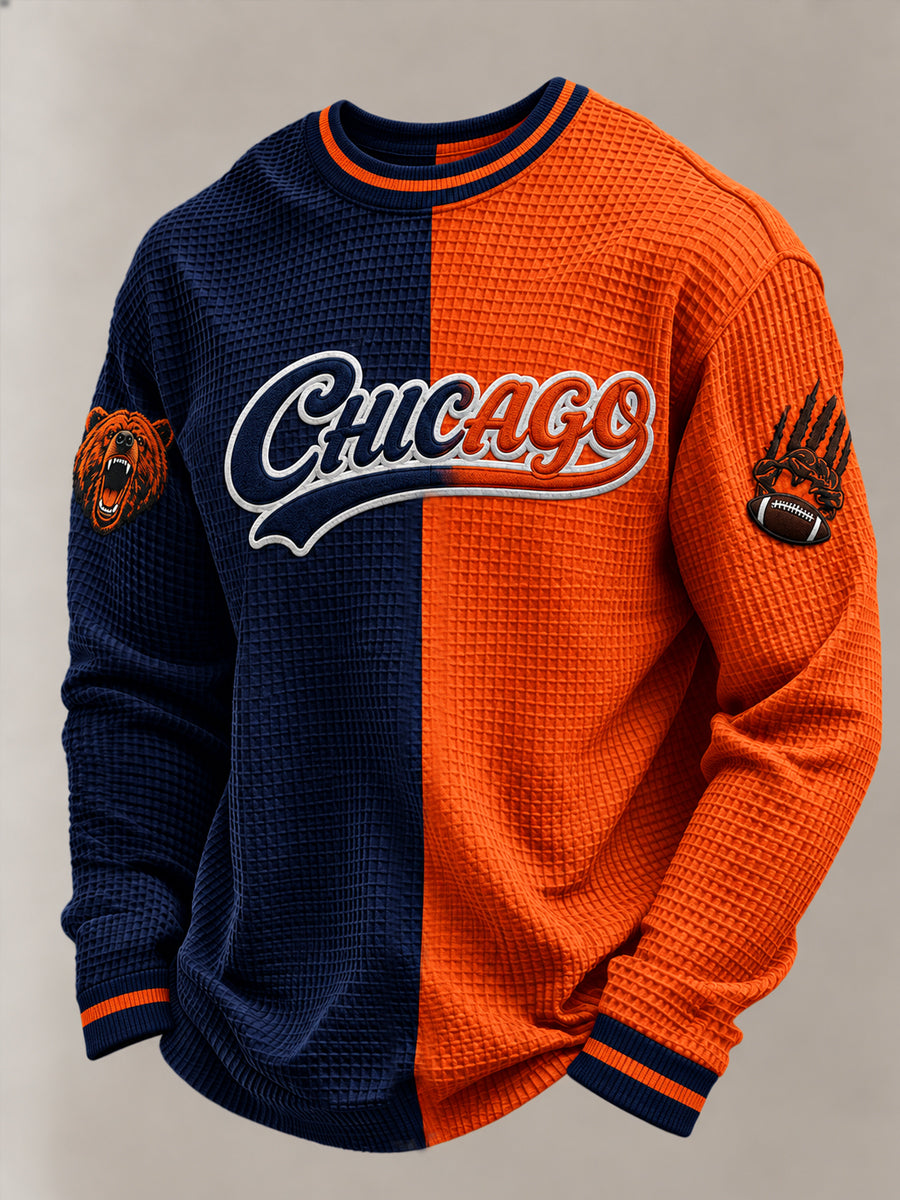 Men's Football Gameday Gift For Football Fans Waffle Long Sleeve T-Shirt gracestitchs