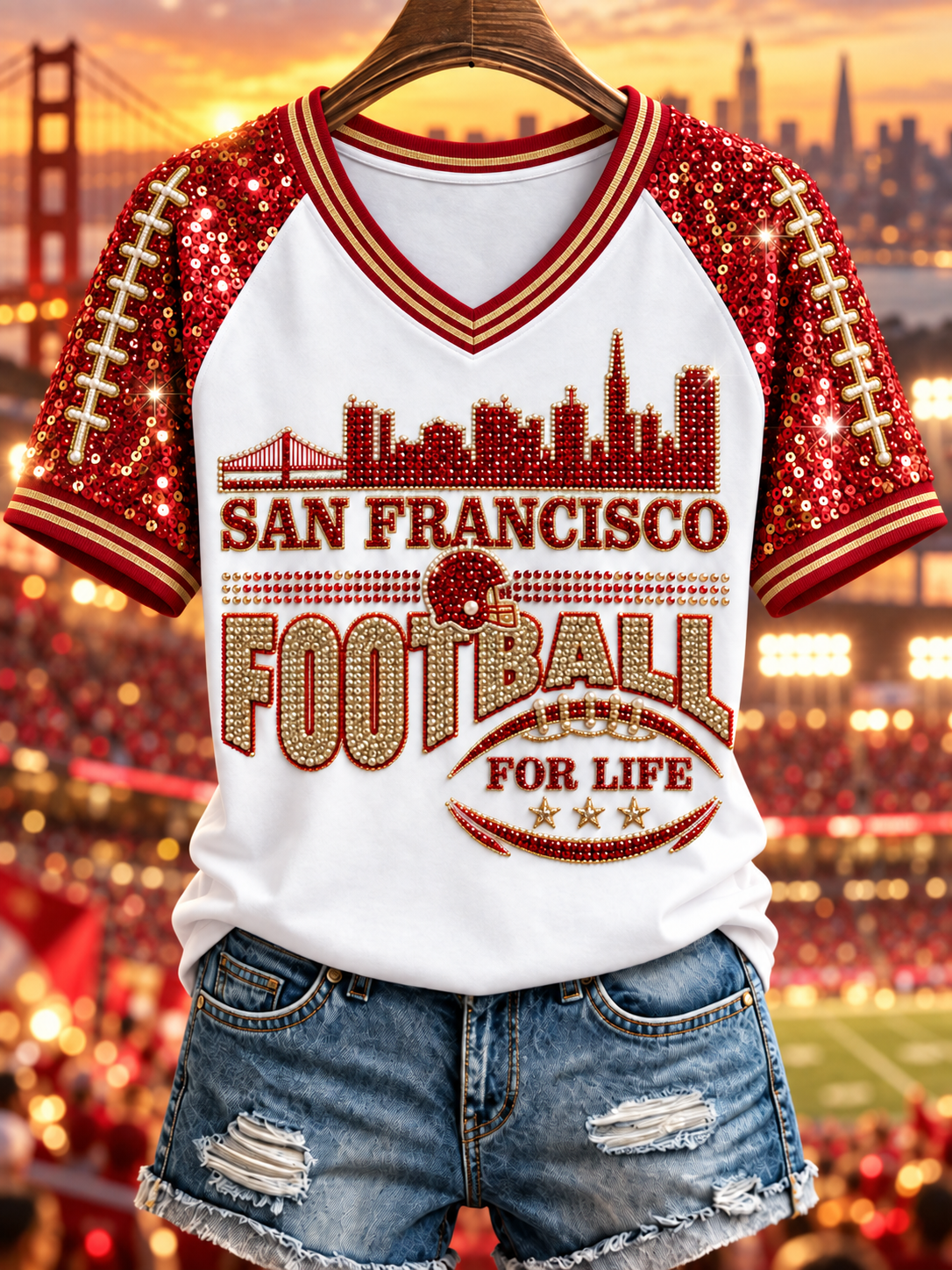 Women's V-neck off-shoulder short-sleeved T-shirt gracestitchs