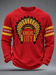 Men's Football Gameday Gift For Football Fans Waffle Long Sleeve T-Shirt gracestitchs