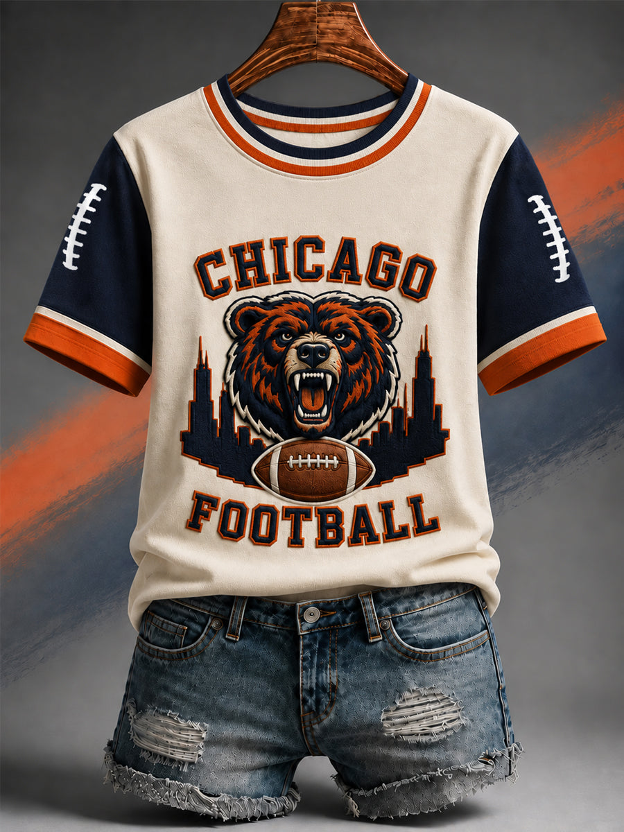Women's Football Gameday Gift For Football Fans Casual Tee gracestitchs