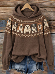 Women's Vintage Bulldogs Yoke Isle Print raglan sleeve Hoodie gracestitchs