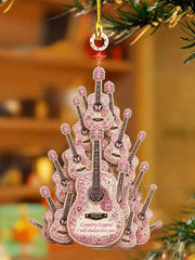 Pink Guitar Country Music Hanging Ornament gracestitchs