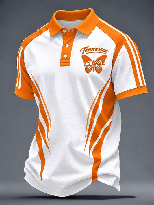 Men's Game Day Football Printed Casual Polo Shirt