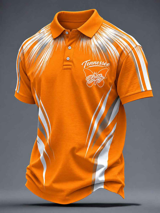 Men's Game Day Football Printed Casual Polo Shirt