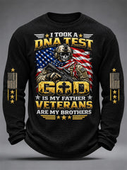 Men's U.S. Veterans Day Print Waffle Long Sleeve T-Shirt gracestitchs