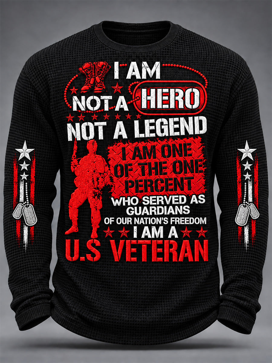 Men's U.S. Veterans Day Print Waffle Long Sleeve T-Shirt gracestitchs