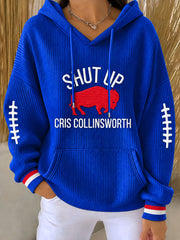 Women's Go Buffalo Football Fans Lovers Gameday Casual Hoodie gracestitchs