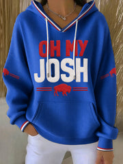 Women's Football Lover Buf Art Prtinted Hoodie gracestitchs