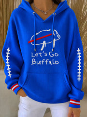 Women's Go Buffalo Football Fans Lovers Gameday Casual Hoodie gracestitchs