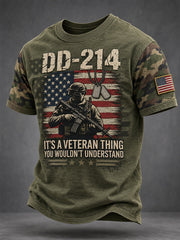Men's Veterans Day US Flag Camouflage Print Casual Tee gracestitchs