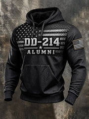 Men's Veterans Day DD-214 Alumni US Flag Print Casual Hoodie gracestitchs