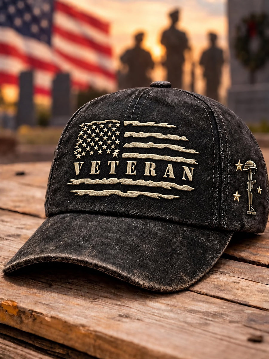 Unisex Veteran US Flag Hat gracestitchs