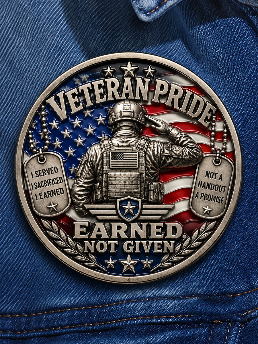 Unisex Veteran Pride DD-214 Print Brooch gracestitchs