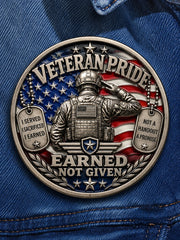 Unisex Veteran Pride DD-214 Print Brooch gracestitchs