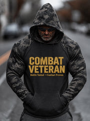 Men's Combat Veteran Camouflage Print Casual Hoodie gracestitchs
