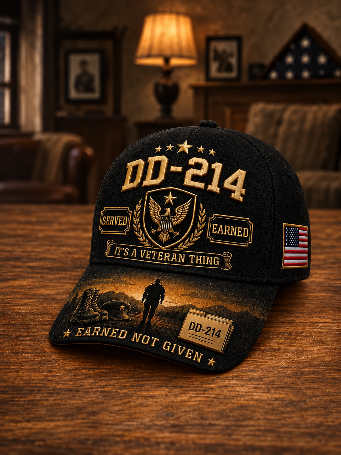 Unisex Veteran Pride DD-214 Print Hat gracestitchs
