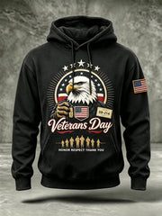 Men's Veterans Day US Flag Print Casual Hoodie gracestitchs