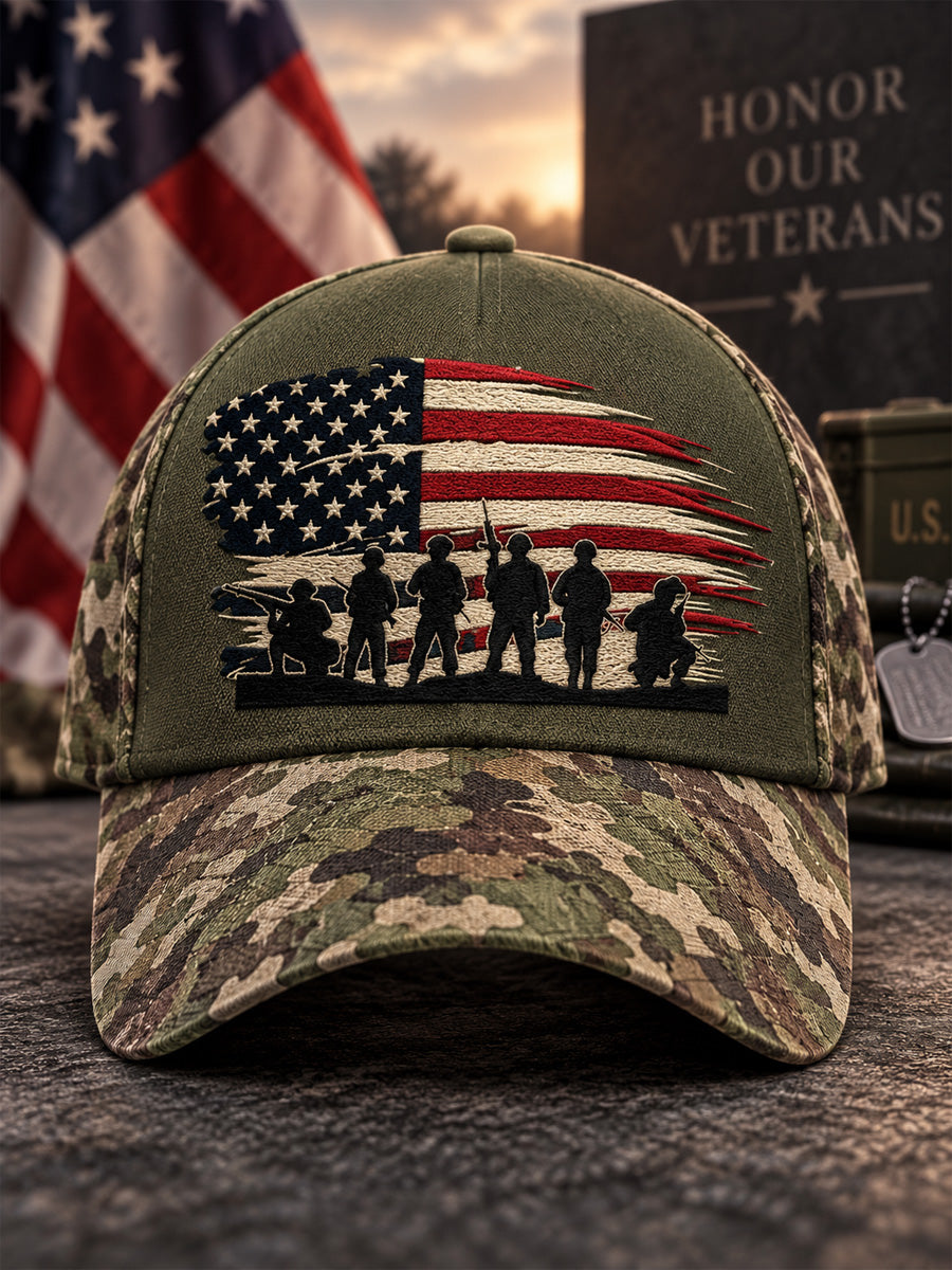 Unisex U.S. Veterans Day Print Hat gracestitchs