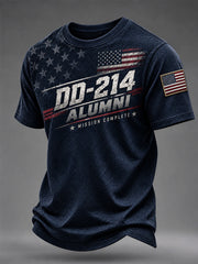 Men's Veterans Day DD-214 Alumni US Flag Print Casual Tee gracestitchs