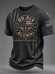 Men's Veterans Day DD-214 Alumni US Flag Print Casual Tee gracestitchs