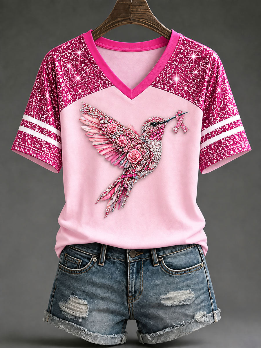 Women's Breast Cancer Awareness Graphic Casual T-Shirt gracestitchs
