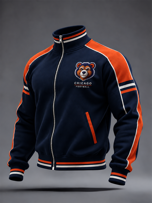 Men's Chicago Football Lover Bear Art Printed top gracestitchs