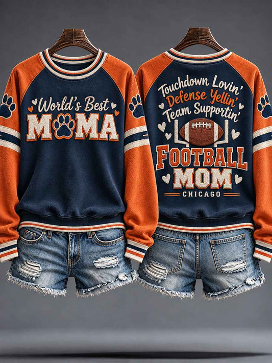 Women's Chicago Football Lover Bear Art Printed Sweatshirt