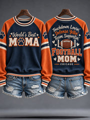 Women's Chicago Football Lover Bear Art Printed Sweatshirt gracestitchs