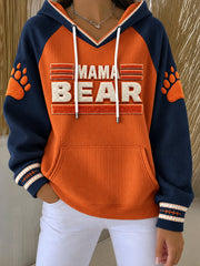 Women's Chicago Football Lover Bear Art Printed Hoodie gracestitchs