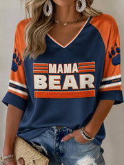 Women's Chicago Football Lover Bear Art Printed T-Shirt gracestitchs